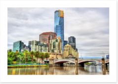 Skyline of Melbourne from the Yarra Art Print 134524869