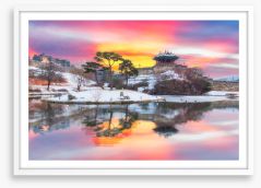 Suwon Hwaseong fortress sunset Framed Art Print 135020267