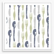 Forks and spoons Framed Art Print 135612084