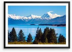 Peaks above Lake Pukaki Framed Art Print 136614422