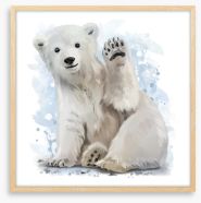 Polar bear wave Framed Art Print 137096940