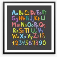 Alphabet and Numbers Framed Art Print 137702004