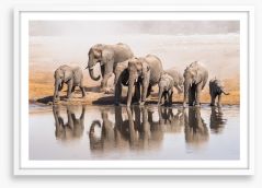 The elephant waterhole Framed Art Print 139939761