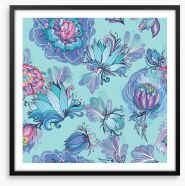 Turquoise bloom Framed Art Print 140959719