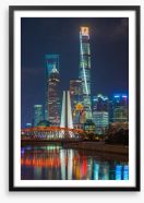 Shanghai Pudong shimmer Framed Art Print 141215525