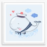 Blushing whale Framed Art Print 141230848