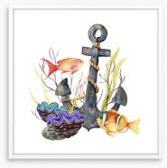 By the anchor Framed Art Print 142141389