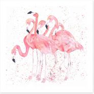 Flamingo flock Art Print 142246311