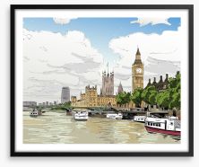 On the River Thames Framed Art Print 142530257