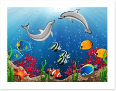The dance of the dolphins Art Print 14413857