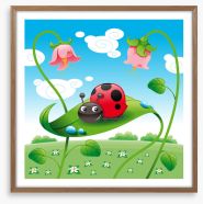Ladybird on a leaf Framed Art Print 14693602