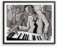 Unlock the jazz piano Framed Art Print 149137140
