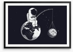 Catching the moon Framed Art Print 152768700