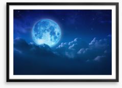 Moon glow cloudscape Framed Art Print 154927097