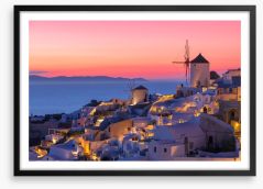 Santorini sunset Framed Art Print 156343691