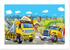Here come the tow trucks Art Print 157129439