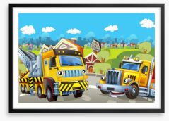 Here come the tow trucks Framed Art Print 157129439