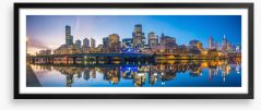 Melbourne twilight panorama Framed Art Print 158368778