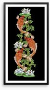 Carp fish and lotus Framed Art Print 161493788