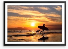 Surf silhouettes Framed Art Print 162094674
