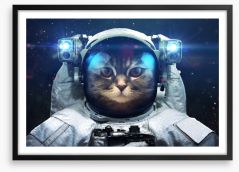 Space cat Framed Art Print 162722972