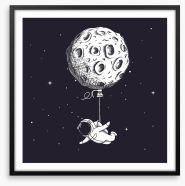 Moon balloon Framed Art Print 163347141