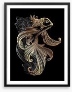 Golden koi carp Framed Art Print 163374605