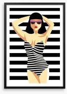 Swimsuit stripes Framed Art Print 163808617