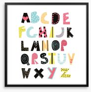 Alphabet and Numbers Framed Art Print 166516394