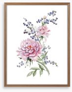 Peony bluebell blooms Framed Art Print 166591648