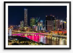 Brisbane night lights Framed Art Print 166972529