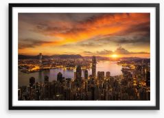 Hong Kong city sunset Framed Art Print 167594393