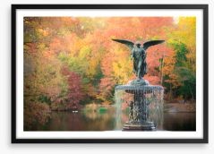 Bethesda Fountain in fall Framed Art Print 167689835