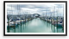 Auckland marina masts Framed Art Print 169890848