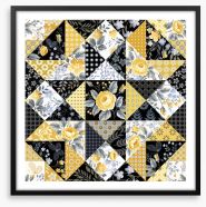 Yellow rose patchwork Framed Art Print 170560858