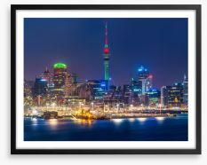 Auckland city nights Framed Art Print 170797003