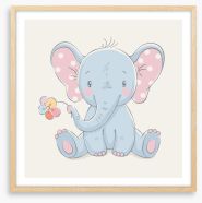 Rainbow flower elephant Framed Art Print 175531518