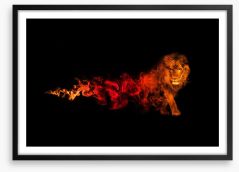 Lion of fire Framed Art Print 175736357