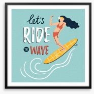 Ride the wave Framed Art Print 177274040