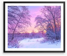 Snowfall sunrise Framed Art Print 178540874