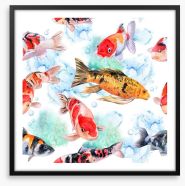 Swimming with the koi Framed Art Print 179166395