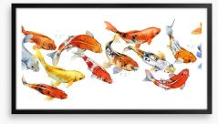 Follow the goldfish Framed Art Print 180779397