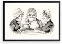 Tea for three Framed Art Print 182160772