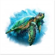 Sea turtle splash Art Print 182364926