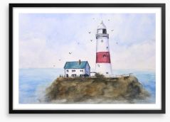 Lonesome lighthouse Framed Art Print 182642976