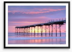 Pink dawn pier Framed Art Print 183443017