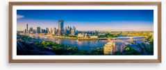 Brisbane summer skyline Framed Art Print 183548765