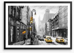 New York in the rain Framed Art Print 186429671