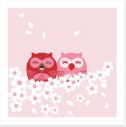 Pink owls Art Print 18787306