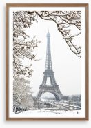 Paris in the snow Framed Art Print 192294290